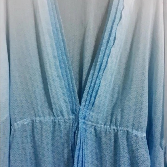 WOMAN'S APT.9 SHORT SLEEVE/ FRONT TIE BLUE BLOUSE TOP.SHEER.SIZE S - Picture 3 of 5